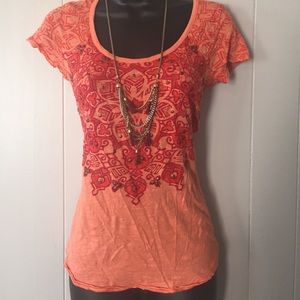NWT Lucky Brand Mandala Boho Studded Tee