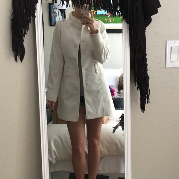 Off-white fleece coat