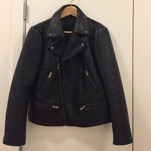 Oversized faux leather jacket