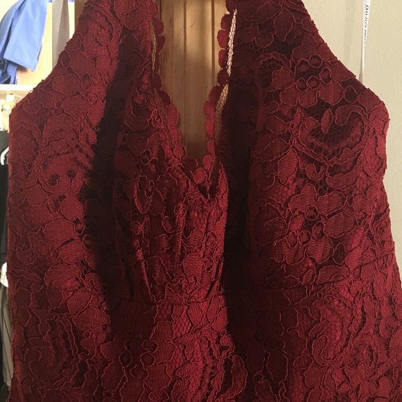 Davids Bridal red halter short dress sz 10 - Picture 2 of 3