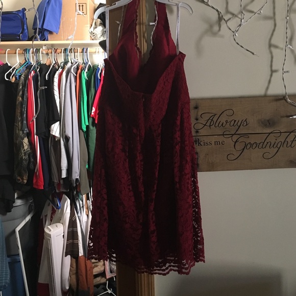 Davids Bridal red halter short dress sz 10 - Picture 3 of 3