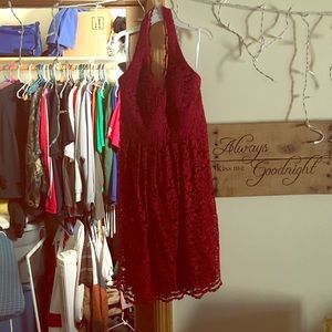 Davids Bridal red halter short dress sz 10