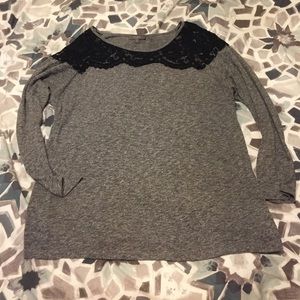 Lace inset top