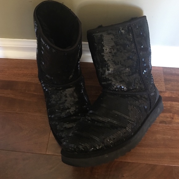 Black Sequin Ugg Boots
