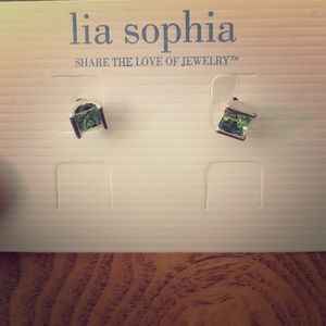 Lia Sophia crystal palette earrings peridot