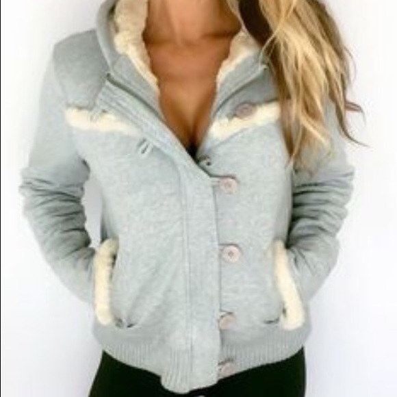 Juicy Couture Jackets & Blazers - 🎉Host Pick 🎉Juicy Couture NWT grey hoodie w/fur