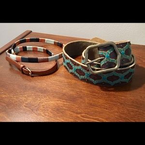 Jcrew skinny belt, Lucky Brand belt