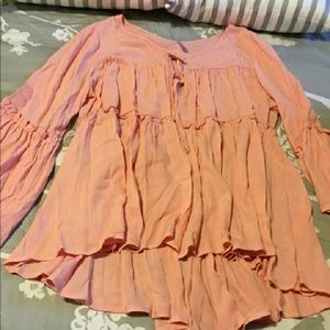Boho peach top - xl