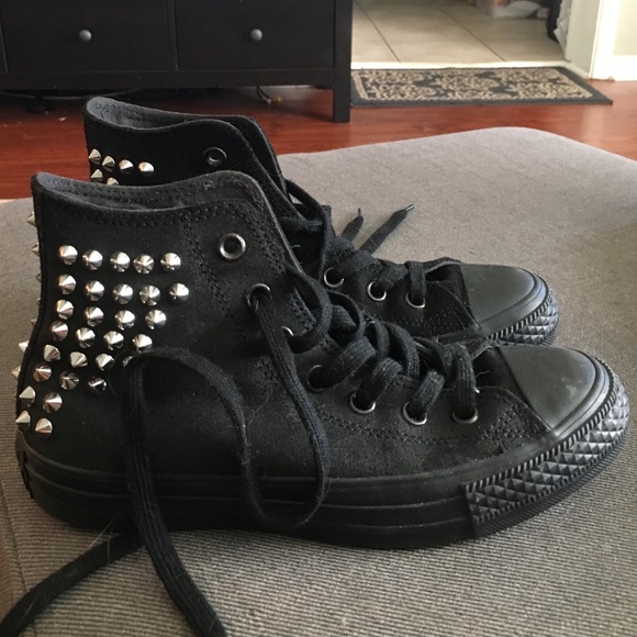 Studded black converse size: 6