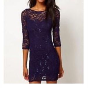 ASOS Navy Lace Bodycon Dress