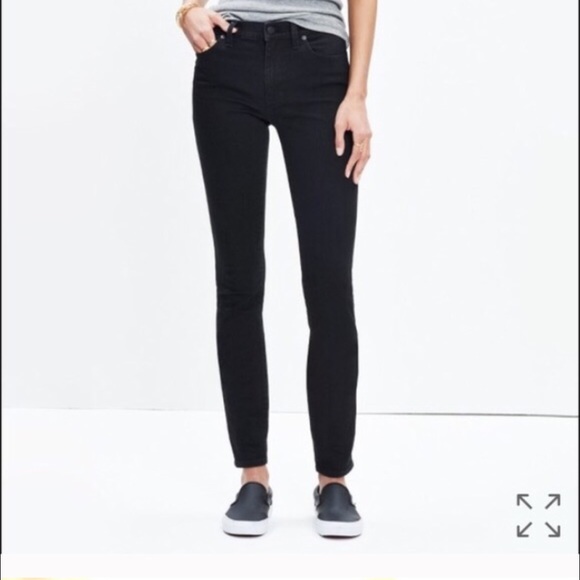 Madewell Highrise Black Denim Skinny Jeans