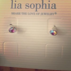 Lia Sophia earrings silver colored crystal
