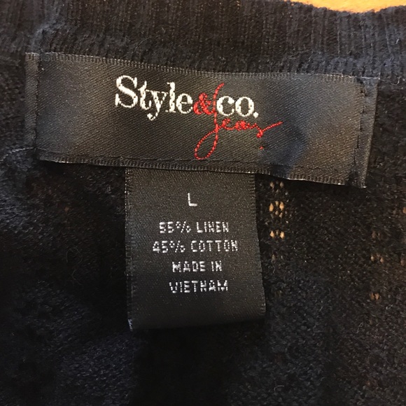 Black short sleeved cardigan--size L - Picture 2 of 2