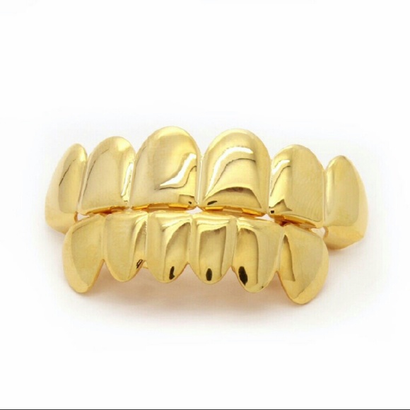 14K Gold Plated Grillz Set. Top & Bottom