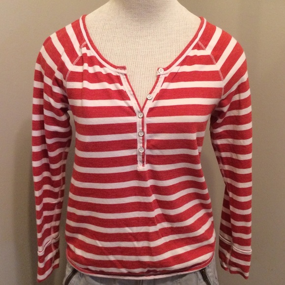 Old Navy Orange and White Striped Top