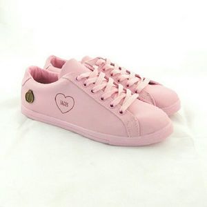 Loly in the Sky Sara Pink Lace-up Sneakers
