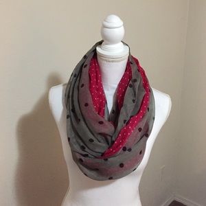 Polka dot infinity scarf
