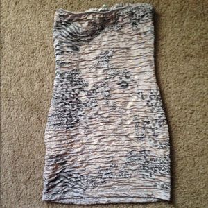 Tan/leopard print bodycon dress