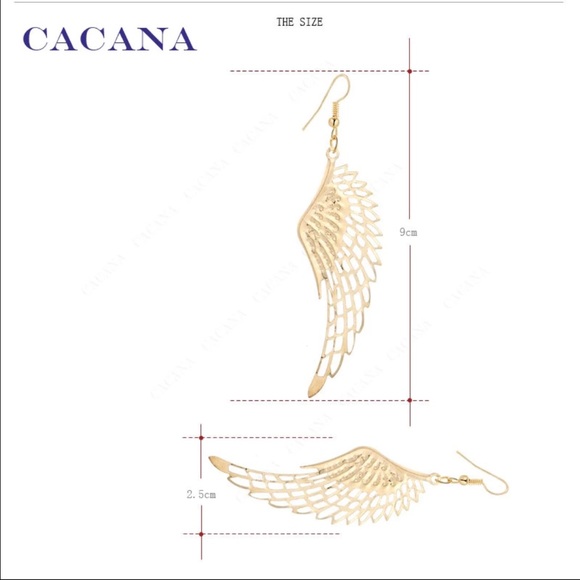 (i2) 🦄5 for $35🦄 Gold Wings Earrings - Picture 2 of 4