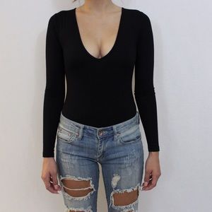 Black long sleeve bodysuit
