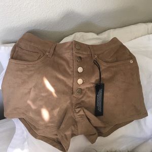 Camel high-rise Express shorts