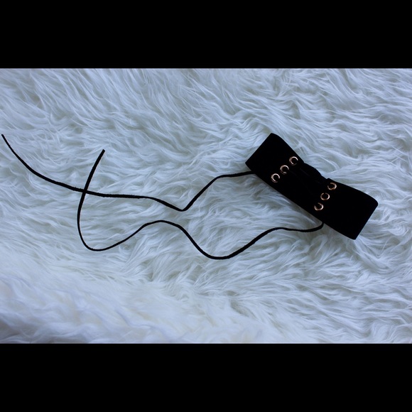 Kim k lace up choker