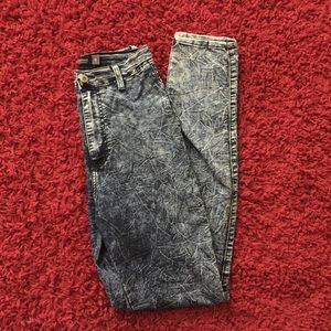 Acid Wash Dark Denim Jeans