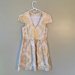 Gold and white dress