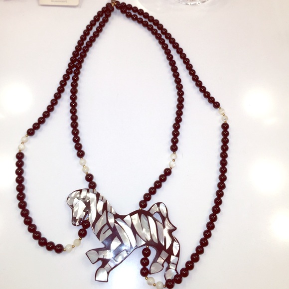 Beautiful statement zebra necklace