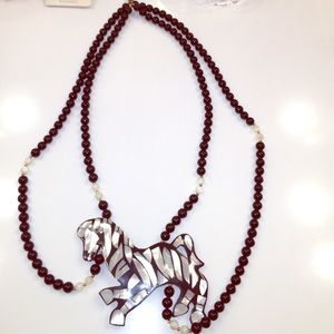 Beautiful statement zebra necklace
