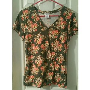 Green floral top Wetseal