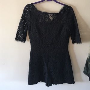 BCBG Black lace romper