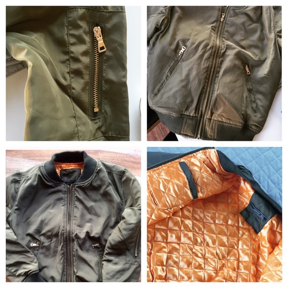1️⃣ left! - MA1 STYLE - Army Green Bomber Jacket - Picture 2 of 4