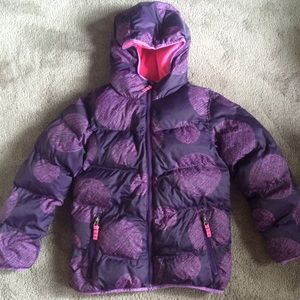 Purple Polka Dot Kids Champion Puffer Coat