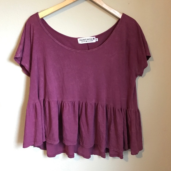 Plum Peplum Top