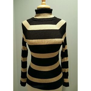 Lovely Striped Black & Gold Sweater