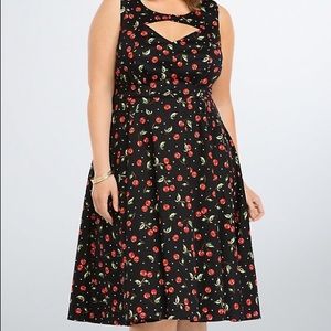 Torrid Retro Chic rockabilly cherry swing dress