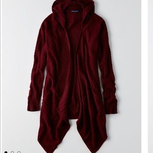NWT Burgundy American Eagle Waterfall Sweater