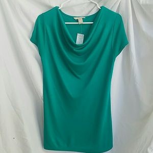 NWT Banana Republic Cowl Neck Blouse in Jade Green