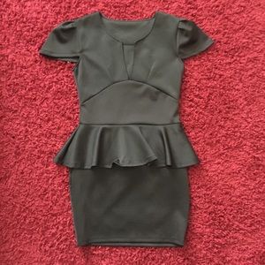 V Neck Peplum Dress