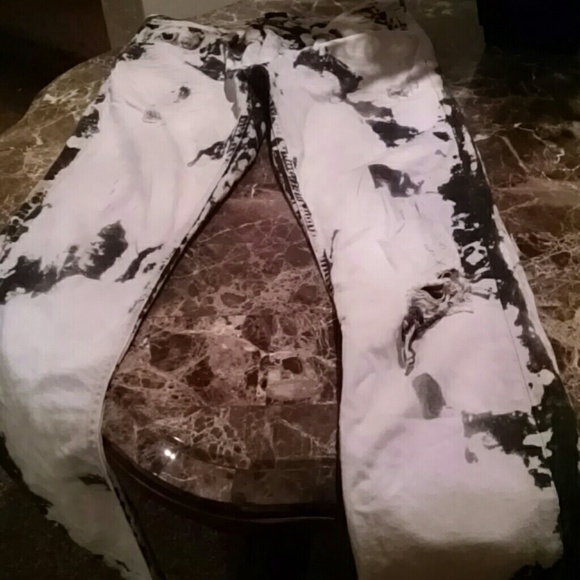 Ralph Lauren Rare tan black distressed jeans 0 2 - Picture 4 of 4