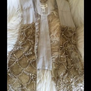 Gold Beaded Boho Sequence Vest