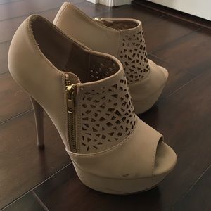 Tan Heeled Booties