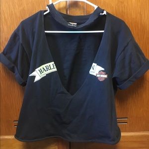 Vintage Harley Davidson cutout shirt