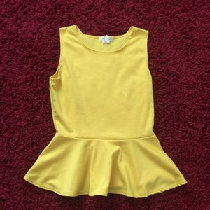 Yellow Peplum Shirt