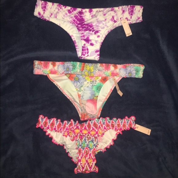 Three Victoria Secret swimsuit bottoms