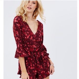 Free People Floral Print Romper NEVER WORN