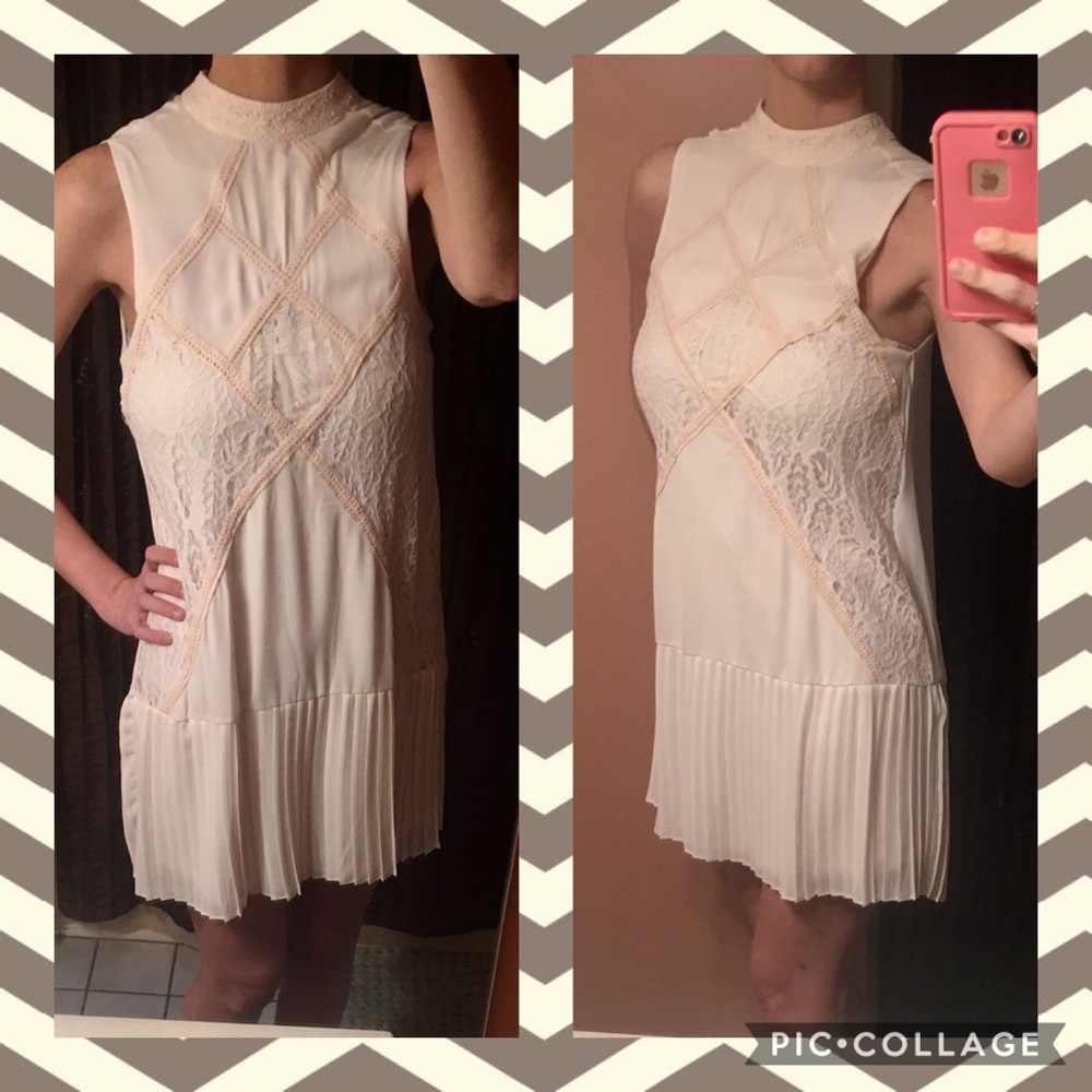 SOLD--Detailed off white dress - Picture 4 of 4