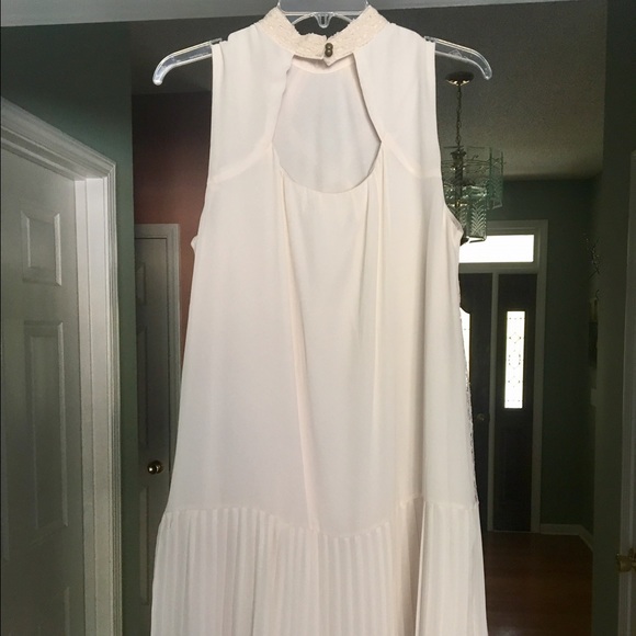 SOLD--Detailed off white dress - Picture 3 of 4