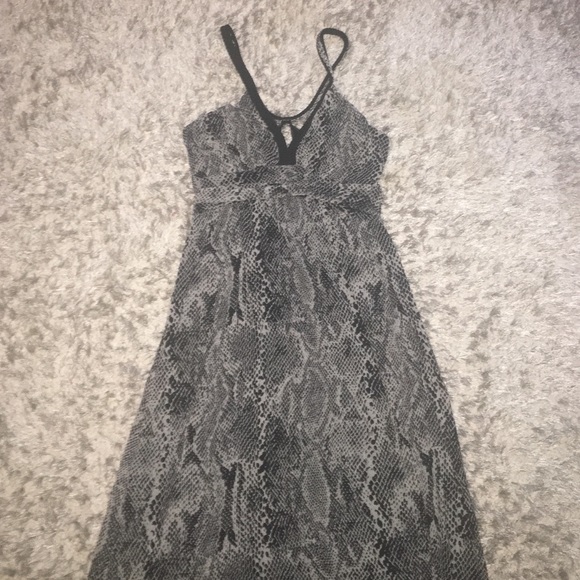 Express Black and Tan snake print maxi dress